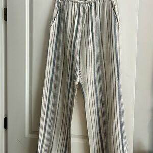 Striped Wide-Leg Pants